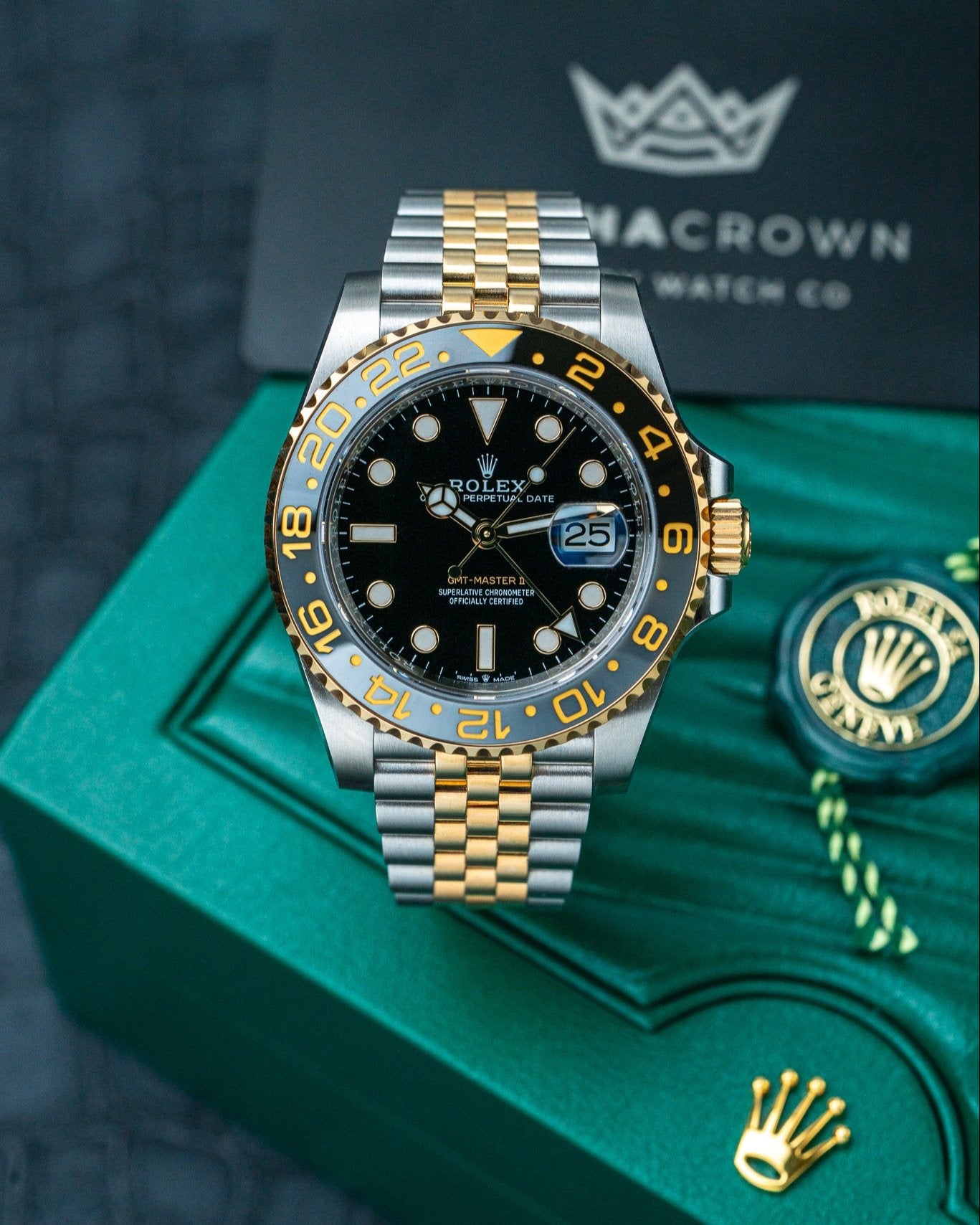 Yellow Rolesor Rolex GMT Master II Zombie 126713GRNR – Alpha Crown